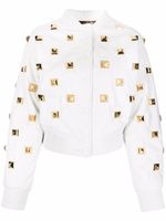 Philipp Plein veste bomber matelassée à clous - Blanc