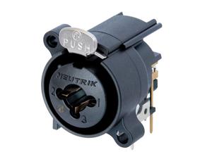 Neutrik NCJ6FA-H XLR-connector Flensbus, contacten haaks Aantal polen: 3 Zwart 1 stuk(s)