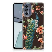 Motorola Moto G62 5G TPU Hoesje Pauw met Bloemen - thumbnail