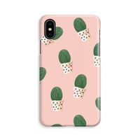 Cactusprint roze: iPhone X Volledig Geprint Hoesje