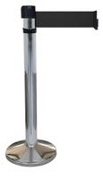 Verchroomde paal standaard basis - riem 4 m/100 mm zwart