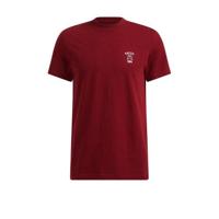 WE Fashion Salty Dog slim fit T-shirt met printopdruk Wine