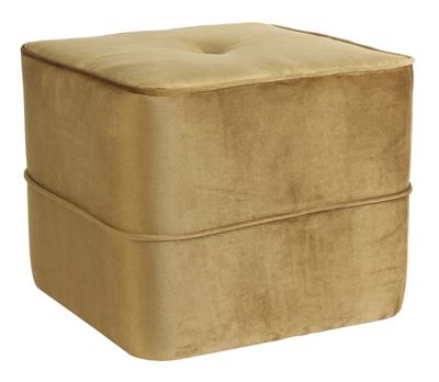 Light & Living Poef 'Kiki', mat velvet karamel