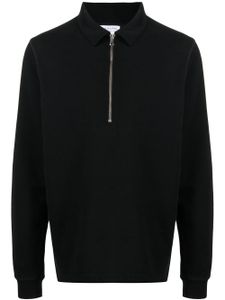 Sunspel sweat à col polo zippé - Noir