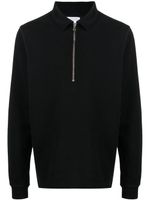 Sunspel sweat à col polo zippé - Noir