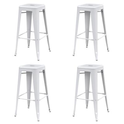 vidaXL Barkrukken 4 st staal wit