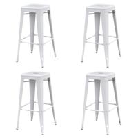 vidaXL Barkrukken 4 st staal wit