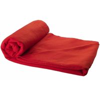 Reisdeken rood met tasje 150 cm   -