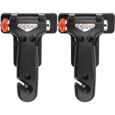 Veiligheidshamer met gordelsnijder - 2x - incl. houder - zwart - noodhamer Veiligheidshamer met gordelsnijder - 2x - incl. houder - zwart - noodhamer