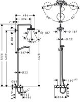 Hansgrohe Croma Select S 180 2jet Showerpipe Voor Bad Chroom-wit - thumbnail