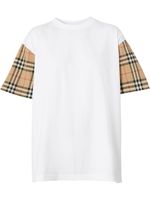 Burberry t-shirt à manches Vintage Check - Blanc