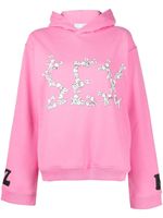 Natasha Zinko hoodie oversize à slogan imprimé - Rose