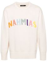 Nahmias pull Rainbow à logo intarsia - Tons neutres - thumbnail