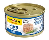 GimDog Pure Delight tonijn - Eiwitrijke hondensnack, met malse vis in heerlijke gelei - 12 blikken (12 x 85 g)