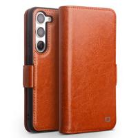 Samsung Galaxy S23 5G Qialino Classic Wallet Leren Hoesje - Lichtbruin - thumbnail