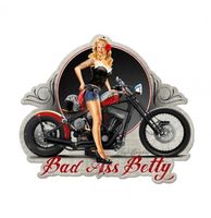 Bad Ass Betty Pin-Up Zwaar Metalen Bord 49 x 60 cm - thumbnail