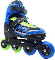 Move Inline skates Fast semi-softboot verstelbaar blauw/groen maat 34-37