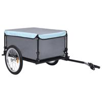 vidaXL Fietskar 65 kg zwart en blauw