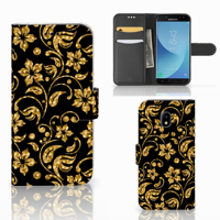 Samsung Galaxy J3 2017 Hoesje Gouden Bloemen