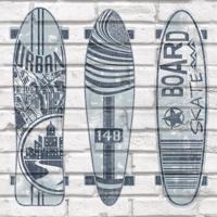 Noordwand Urban Friends & Coffee Behang surfplanken blauw en wit