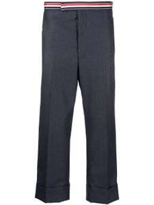 Thom Browne pantalon court à bande RWB - Bleu