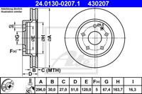 Remmenset, remschijf ATE, Remschijftype: Geventileerd: , Inbouwplaats: Vooras, u.a. für Saab, Vauxhall, Opel, Chevrolet - thumbnail