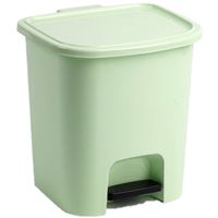 2x stuks mintgroene afvalemmers/vuilnisemmers/pedaalemmers 7.5 liter met deksel en pedaal