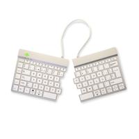 R-Go Tools Split Break Ergonomisch Toetsenbord, Bluetooth 5.0, Gesplitste toetsenbord, Met pauze indicator, QWERTY (ES) Layout, Oplaadbaar, Wit