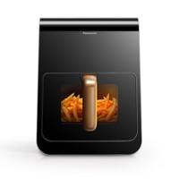 Panasonic NF-CC600AXE Air Fryer met Kijkraampje, 5 Liter, 80-200°C, Timer en LCD, Zachte Stoom, 11 Voorinstellingen, Eenvoudig Schoon Te Maken, Zwart/Donkerblauw en Rozegouden Handvat