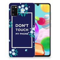 Samsung Galaxy A41 Silicone-hoesje Flowers Blue DTMP - thumbnail