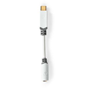 USB-Adapter | USB 2.0 | USB-C© Male | 3,5 mm Female | 0.1 m | Rond | Verguld | PVC | Wit | Doos