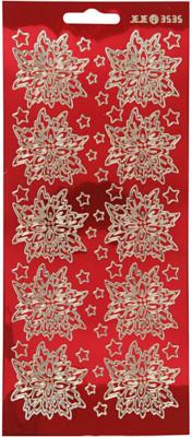 Creotime stickers transparant rood met goud kerststerren Creotime stickers transparant rood met goud kerststerren