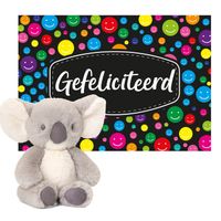 Keel toys - Cadeaukaart Gefeliciteerd met knuffeldier koala 14 cm - thumbnail