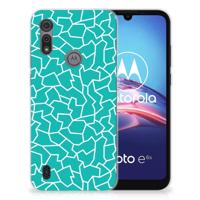 Motorola Moto E6s Hoesje maken Cracks Blue