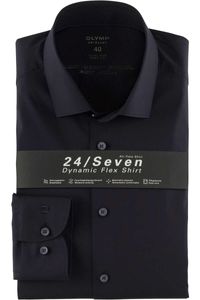 OLYMP Level Five 24/Seven Dynamic Flex Body Fit Overhemd marine, Effen