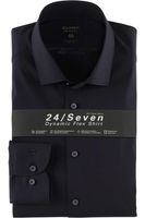 OLYMP Level Five 24/Seven Dynamic Flex Body Fit Overhemd marine, Effen