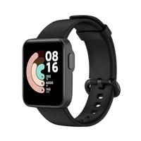 By Qubix - Classic siliconen sportbandje - Zwart - Compatible met Xiaomi Mi Watch Lite/Redmi Watch - Compatible Xiaomi bandje