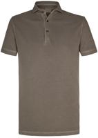 Profuomo Heren Polo Bruin Garment Dyed Slim Fit