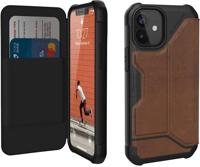 UAG Rugged Case for iPhone 12 Mini 5G [5.4-inch] - Metropolis Leather Brown - Flip cover voor mobiele telefoon - robuust - soepel Italiaans leer - leer pantserbruin - voor Apple iPhone 12 mini