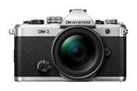 OM SYSTEM OM-3 Micro Four Thirds systeemcamera, 20 MP BSI stacked sensor, 5-assige beeldstabilisatie, zilver met M.Zuiko Digital 12-45mm f4.0 PRO-lens