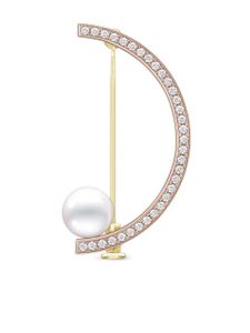 TASAKI broche or jaune et rose 18ct à perles pavée de diamants