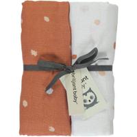 Briljant Baby Sunny hydrofiele luier - set van 2 120x120 cm stip terra/wit