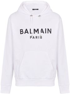 Balmain hoodie à logo imprimé - Blanc