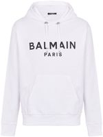 Balmain hoodie à logo imprimé - Blanc