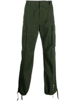 Off-White pantalon droit à poches cargo - Vert - thumbnail