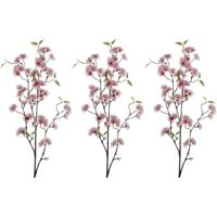 3x Roze Sakura/kersenbloesem Kunsttakken Kunstplanten 112 Cm - Kunstplanten/kunsttakken - Kunstbloemen Boeketten