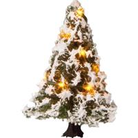 Noch 22110 Kerstboom, besneeuwd, met 10 leds, 5 cm hoog, Gekleurd
