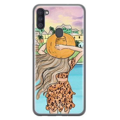 Samsung Galaxy A11 siliconen hoesje - Sunset girl Samsung Galaxy A11 siliconen hoesje - Sunset girl