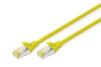 DIGITUS LAN kabel Cat 6A - 0.25m - RJ45 netwerkkabel - S/FTP afgeschermd - Compatibel met Cat-6 & Cat-7 - Geel