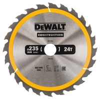 DeWalt Accessoires Cirkelzaagblad 235x30x24t, positief 20°, kerf 2,6mm - DT1954-QZ - thumbnail